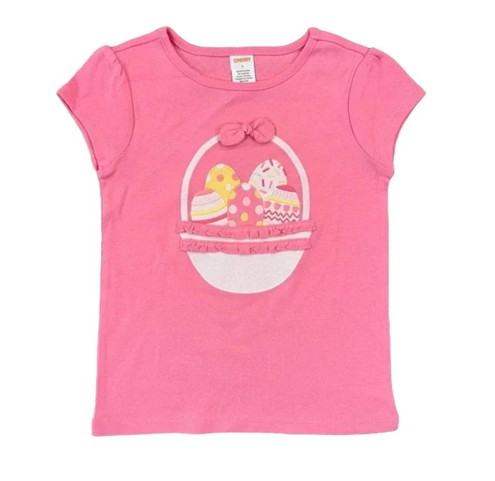 NWT Gymboree Pink W/Embroidered Easter Egg Basket Top